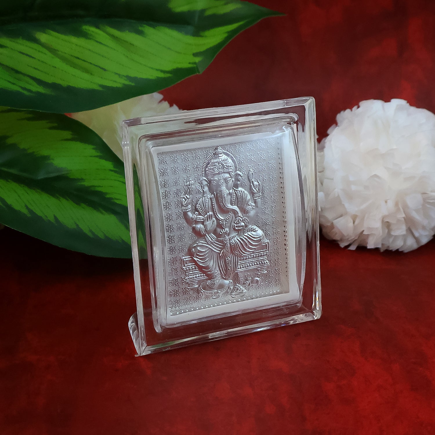 Embossed Silver-plated Lord Ganesha Photo Frame  (1 Pc) Embossed Silver-plated Lord Ganesha Photo Frame  (1 Pc)